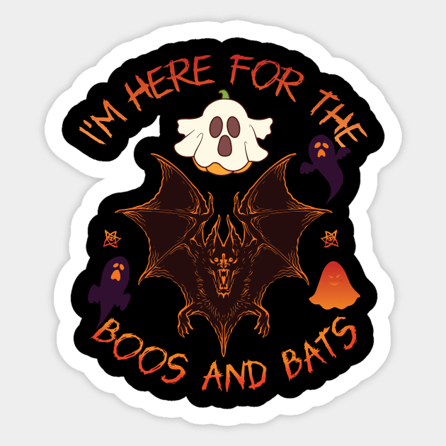 i am here for boos and bats Sticker by Conqcreate Design